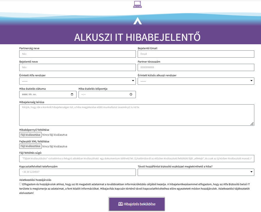 Tájékoztatás az alkuszi hibabejelentések feldolgozásáról
